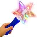 ArtCreativity 10 Inch Light Up Star Magic Wand for Kids - Magical Fairy Princess Costume Prop, Toy for Girls - Multi-Color Flashing LEDs - Batteries Included - Blue
