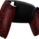 eXtremeRate Textured Red Non-Slip Custom Back Plate Bottom Shell Compatible with ps5 Controller, 3D Splashing Cover, Game Improvement Replacement Back Shell Cover Compatible with ps5 Controller