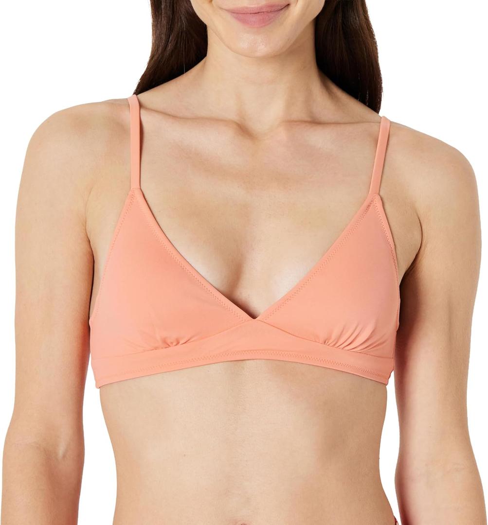 Amazon Essentials Womens Light-Support Classic Bikini Swimsuit Top (XX-Large, Coral Pink)