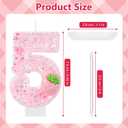 Pink Number 5 Candles Strawberry Birthday Candle 5th Birthday Cake Topper Cupcake Decorations for Girls and Women Strawberry Party Decor Anniversary Celebrations Supplies Favors