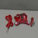 GAMUDA Small Dog Harness Collar and Leash Set, Step in No Chock No Pull Soft Mesh Adjustable Dog Vest Harnesses Plaid Reflective for Dogs Puppy Cats Kitten Rabbit (Red, S)