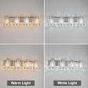 4 Light Bathroom Vanity Light Modern Industrial Nickel Vanity Light with Glass Bathroom Light Fixtures Over Mirror