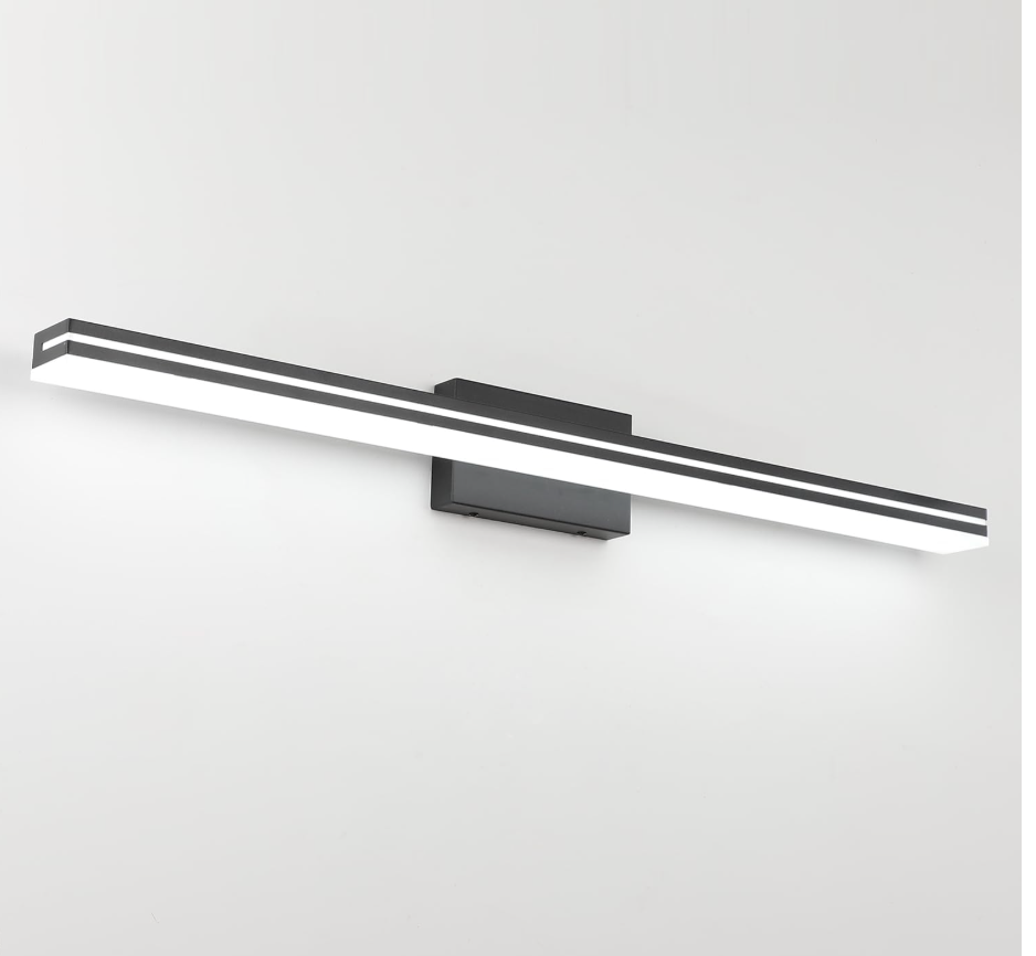 SineRise LED Modern Bathroom Vanity Light Bar (40-Inch, 3000K/4000K/6000K), Matte Black Dimmable Modern Acrylic Bathroom Wall Lighting Fixtures Over Mirror