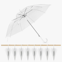 Clear Wedding Umbrellas Bulk, High-Visibility Transparent Rain Umbrella, Firm and Durable, Easy Operation, Large Clear Umbrella for Wedding Bride Groom Photography Golf Outdoor, 8 piece