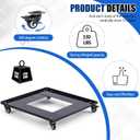 DaisyInner 2 Pcs 22.75 x 23.5 x 3.9 Inch Metal Stacking Chair Dolly 330 Lbs Capacity Heavy Duty Cold Roll Steel Dolly with Wheels for Store Transport Stacked Chairs Party Event Rental (Hollow Style)