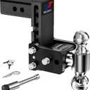 Geteen Trailer Hitches, Adjustable Trailer Hitch Ball Mount - Fits 2.5" Receiver, Dual Ball (2" x 2-5/16"), 5" Drop, 15,000 GTW - GT25052B