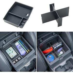 JKCOVER 2PCS Center Console Organizer Compatible with 2024 2025 Toyota Tacoma(4th Gen) Center Console Tray and Divider Storage Accessories (2pcs for Tacoma 2024+)