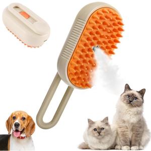 Cat Steam Brush, Dog Steam Brush, 3 In 1 Steamy Pet Brush, Steaming Pet Hair Brush, Pet Grooming Brush for Cats, Steam Brush for Cats and Dogs | Pack of 3