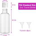 2 Pcs 2 oz Clear Plastic Empty Bottles with Flip Cap for Travel Size Liquids
