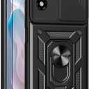 for Motorola Moto G-Play 2024 Case: with Screen Protector,Sliding Camera Cover and Multi-Angle Stand for Phone Cover Moto g-Play 2024 4G,Black