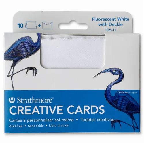 Strathmore Cards Creative Fluor. White/Deckle 3.5" x 4.875" 10pk