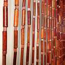 FlavorThings Natural Dark Brown Bamboo Beaded Curtain Room Divider Plain Design-Bamboo and Wooden Doorway Beads-Boho Bohemian Curtain 38 Strands 36" Wx78 H