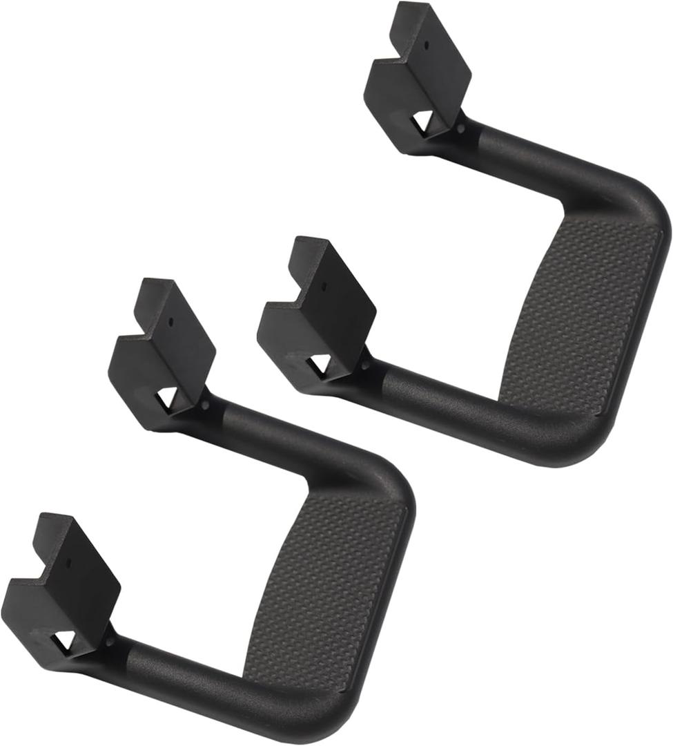 Black Powder Coated Truck Side Step Kit, Aluminum, Black Coated, Set of 2, Includes Mounting Brackets - Fits a Variety of Trucks from Chevrolet, Ford, Toyota, GMC, Dodge RAM and Jeep