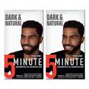 SoftSheen-Carson Dark & Natural Hair Color for Men 5 Minutes, Natural Looking Gray Coverage for Up To 6 Weeks, Shampoo-in Permanent Hair Dye, Ammonia Free, Natural Black, 2 Count