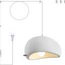 11.8in Plug in Chandelier, Wabi Sabi Pendant Light, 19.7ft Cord