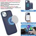 for iPhone 15 Plus Wallet Case magsafe Compatible with Card Holder for Women Men 2 in 1 Detachable Magnetic Shockproof Phone case Stand Leather Credit Card Slots-Blue