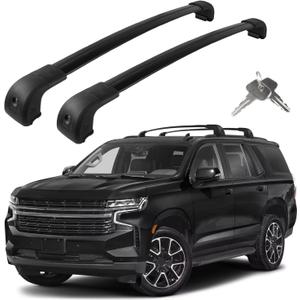 Roof Rack Cross Bars Compatible with Chevrolet Chevy Tahoe 2021-2026, GMC Yukon&Yukon XL, Chevrolet Suburban, Cadillac Escalade ESV, Aluminum 300 LBS Anti-Theft Lock Crossbar for Bike, Snowboard