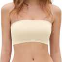 DEANGELMON Strapless Bras for Women Non-Slip Silicone Bandeau Seamless Tube Top Bralette Comfy Non Padded Stretchy Stylish, Size: M