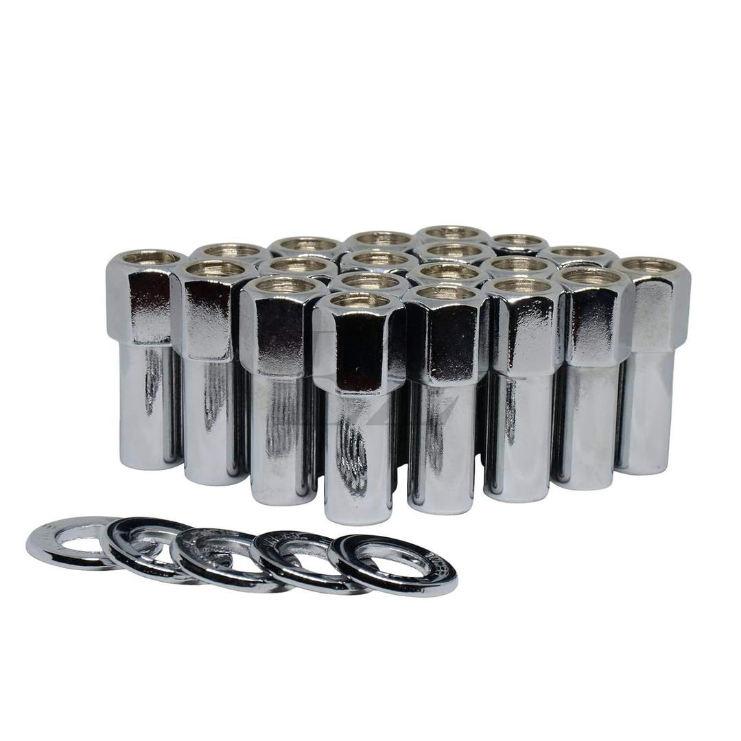 Open End Cragar SST Mag Lug Nut 1/2"-20 with Center Washer Set of 20 Pcs