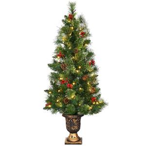 4-ft Pre-lit Slim Artificial Christmas Tree with White LED ...