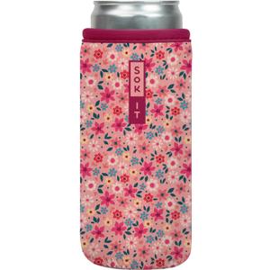 Sok It CanSok Sleeve for Beer & Soda Insulated Neoprene Cover (Spring Bouquet, 12oz Slim Can Sleeve)