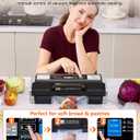 95KPa Automatic Vacuum Sealer Machine - 10-in-1 System with Double Heat Seal Technology, Easy-Lock Handle & Built-in Cutter, Includes Vacuum Roll + 15 Bags (Black）