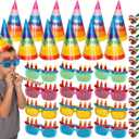 Tigerdoe Birthday Party Hats - Happy Birthday Theme Set- Party Supplies and Decor - 36 Piece Set - 12 Hats - 12 Sunglasses - 12 Whistles -