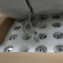 ykolupty Long Staircase Crystal Pendant Chandeliers 10-Lights Silver Column Crystal Chandeliers Foyer Entrance High Ceiling Hanging Chandelier 2700-6000k Dimmable Fixtures LED Big Chandeliers