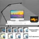 LED Desk Lamp with Clamp, Architect Desk Lamp with Dual Light and Adjustable Swing Arm, Clip-on Eye-Care 4 CCT Modes & 5 Brightness Levels Table Light Modern Computer Lighting for Home Office