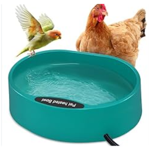 GHWMYD Heated Water Bowl for Chicken, Large Capacity 125OZ Poultry Water Heater for Hens Turkey Goose Duck Pigeon Poultry Birds Drinker in Winter, Chicken Coop Accessories No More Frozen Food Water