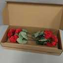 QIANYUN 2Pcs 19'' Realistic Artificial Geranium, Uv Resistant, Wedding Kitchen Garden Table Centerpieces Indoor Outdoor Decor (Red Geranium Flower)