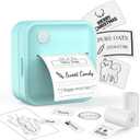 Label Maker Machine with Tape - Inkless Mini Bluetooth Label Printer with Multiple Templates, Wide Waterproof Labels, Portable Thermal Sticker Labeler for School Home Office Kitchen Organization