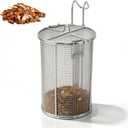 Seasoning Strainer, Stainless Steel Tea Infuser Spice Filter Soup Seasonings Seperation Basket Cooking Spice Filter with Hanging Hook Extra Large Tea Ball Strainer, 5.1 x 10.2 x 8.3in