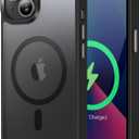 Magnetic for iPhone 13 Case/iPhone 14 Case, [Compatible with Magsafe & Military-Grade Protection] Slim Translucent Matte Phone Case for iPhone 13/14 6.1 inch,Black
