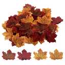 PATIKIL Artificial Leaves, 200 Pcs Mixed Fall Maple Autumn Fake Leaf for Wedding Party Thanksgiving Halloween Decoration, 4 Assorted Color