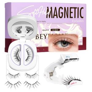 BEYELIAN Magnetic Eyelashes with Applicator, Soft Magnetic Lashes Natural Look Comfortable & Secure Fit Easy to Apply Reusable (1 Pairs, CS02) BEYELIAN Magnetic Eyelashes with Applicator, Soft Magnetic Lashes Natural Look Comfortable & Secure Fit Easy to Apply Reusable (1 Pairs, CS02)