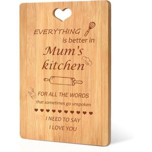 2 x Personalized Cutting Board, Unique Gifts for Mom, Bamboo Cutting Board, Personalized Gifts for Mom, Best Mom Ever Gifts for Mothers Day Birthday Christmas from Daughter Son