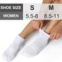 CS CELERSPORT 6 Pairs Women's Running Ankle Socks Athletic Sport Socks Cushioned (White, M)