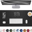 Leather Desk Pad Protector, Mouse Pad, Office Desk Mat, Non-Slip PU Leather Desk Blotter, Laptop Desk Pad, Waterproof Desk Writing Pad for Office and Home (Black, 31.5" x 15.7")