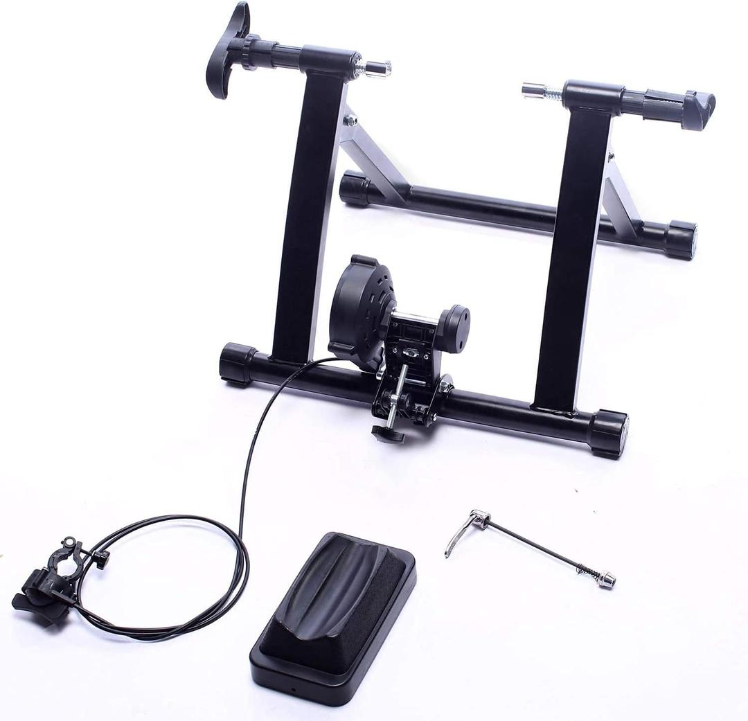 BalanceFrom Bike Trainer Stand Steel Bicycle Exercise Magnetic Stand with Front Wheel Riser (Fits mountain bike with a 26-28" or 700C wheel, Black, Classic)