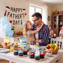 2 x 48Pcs Father's Day Cupcake Toppers Happy Dad Birthday Party Cake Decorations Best Dad Ever Dessert Decor Supplies for Dad Birthday Father's Day Party (8 Design)