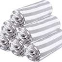 Urban Villa Set of 6 Peshtemal Turkish Beach Towel Oversized 36x72 Absorbent Extra Large - Sand Free Quick Dry Bath Towels - Lightweight Travel Cruise Camping Spa Towels - Grey