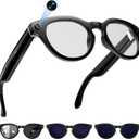 AI Smart Glasses with Camera, 2K Camera Glasses, 12MP Video Recording Glasses, Real Time Translation, AI Voice Assistant,Sunglasses with 3 Pack Lenses - Photochromic Lenses, Purple and Blue Lenses