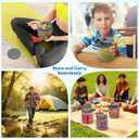 Airtight Silicone Food Storage Containers Set - Leakproof Food Canister Jars of 2 with Vent Lid,Handle for Outdoor,Safe Foldable Reusable,Salad Freezer Storage Container,Dishwash Micro Safe,Gray