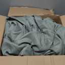 OVZME Sage Green Light Filtering Curtains 14 Inches Length 2 Panels, Semi Sheer Extra Long Window Shades Solid Faux Linen Textured Decor with Rod Pocket, 60Wx14L Inch