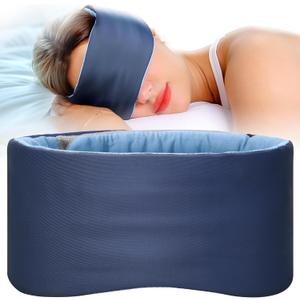 Sleep Mask, Eye Mask for Sleeping, Upgrade Ultra-Soft Blackout Eye Cover for Women Men, Wider Adjustable Strap for Side Sleeper, Travel, Nap, Yoga, Relief Eye, Blue