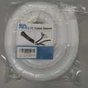 Cable Management Sleeves 1.5in - 2 Pack 4.1ft Split Braided Cable Sleeve White, Wire Organizers for Cords, Hard PE Cord Protectors from Pets, Flexible Cord Wrap Wire Sleeve for Computer Cord Organizer