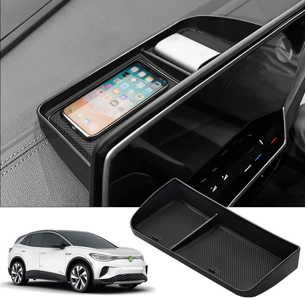 FIILINES Center Console Dash Storage Organizer for Toyota Corolla Cross 2022-2026/Corolla 2019-2026, Dash Storage Tray Corolla Cross Accessories Black (Fit 8-in.Audio Multimedia Touchscreen Display)