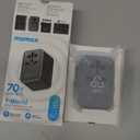 MOMAX Universal Travel Adapter 70W GaN, 3 USB-C PD & 2 USB-A QC, International Power Adapter Outlet, 6-in-1 Wall Charger for Laptop, Phone, European Travel Plug Adapter for UK/US/AUS/JP