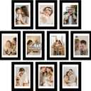 10 Packs 4x6 Picture Frame Bulk, Display 3.5x5 with Mat or 4x6 Without Mat, Black Gallery Frame Set, 4 by 6 Frames Bulk Set of 10, Collage Wall Decor Photo Frame Set for Wall and Tabletop, Black